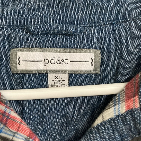 Pd&c Red white blue and gray flannel shirt extra-large - Picture 5 of 10